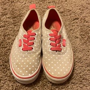 Girls Heart Print Vans Size 2